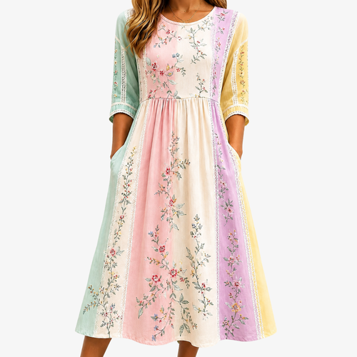 MICAELA - VESTIDO MIDI FLORAL