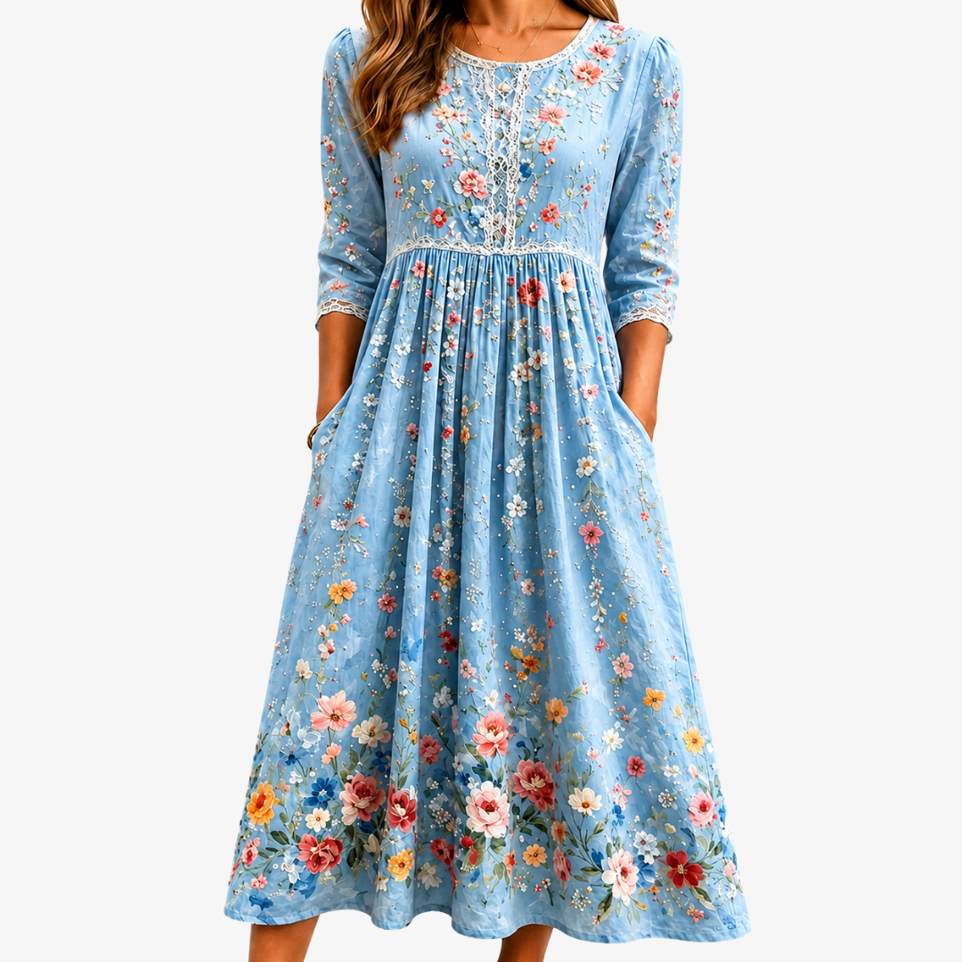SIMONA - VESTIDO MIDI FLORAL