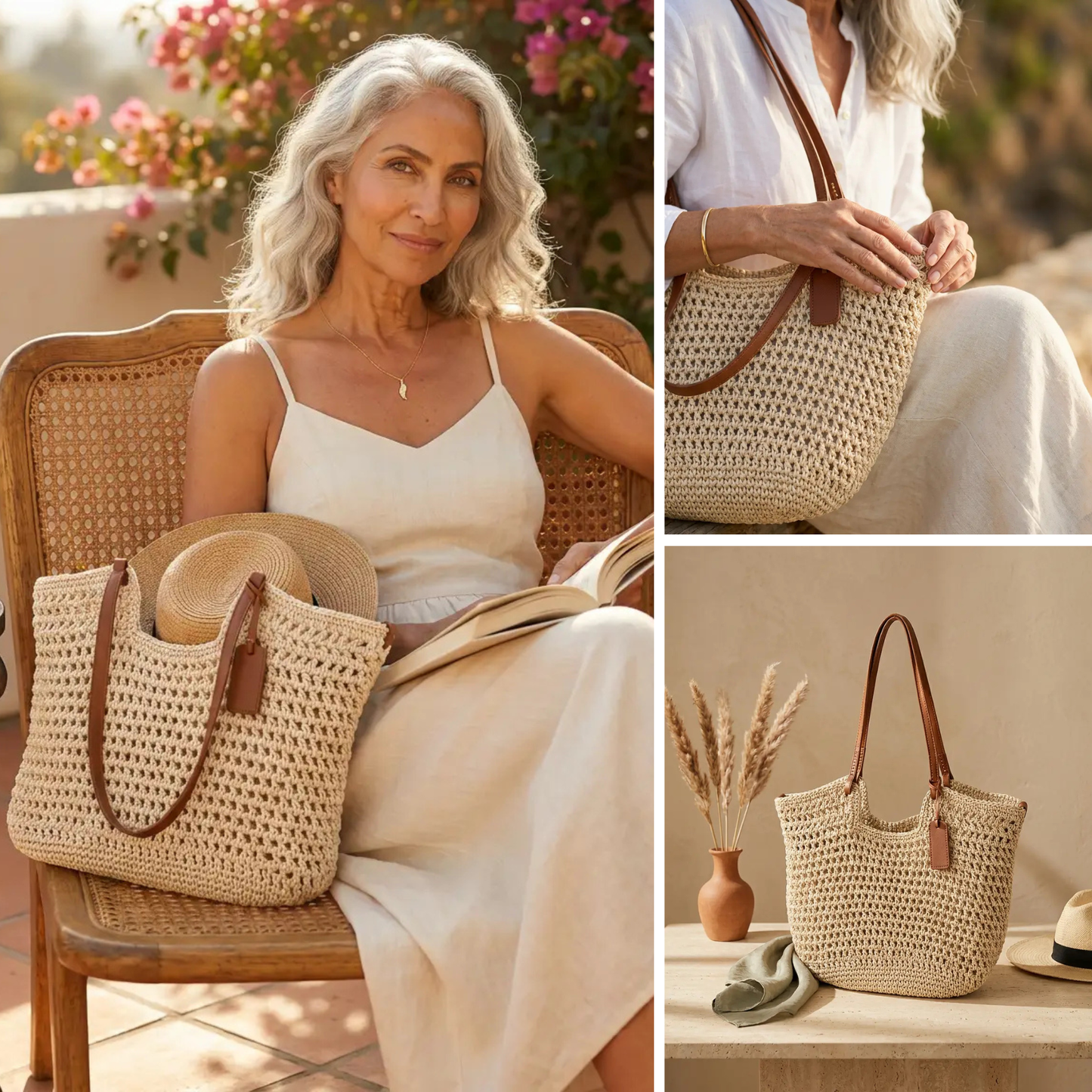 CAMELIA - BOLSO SHOPPER TEJIDO A CROCHET