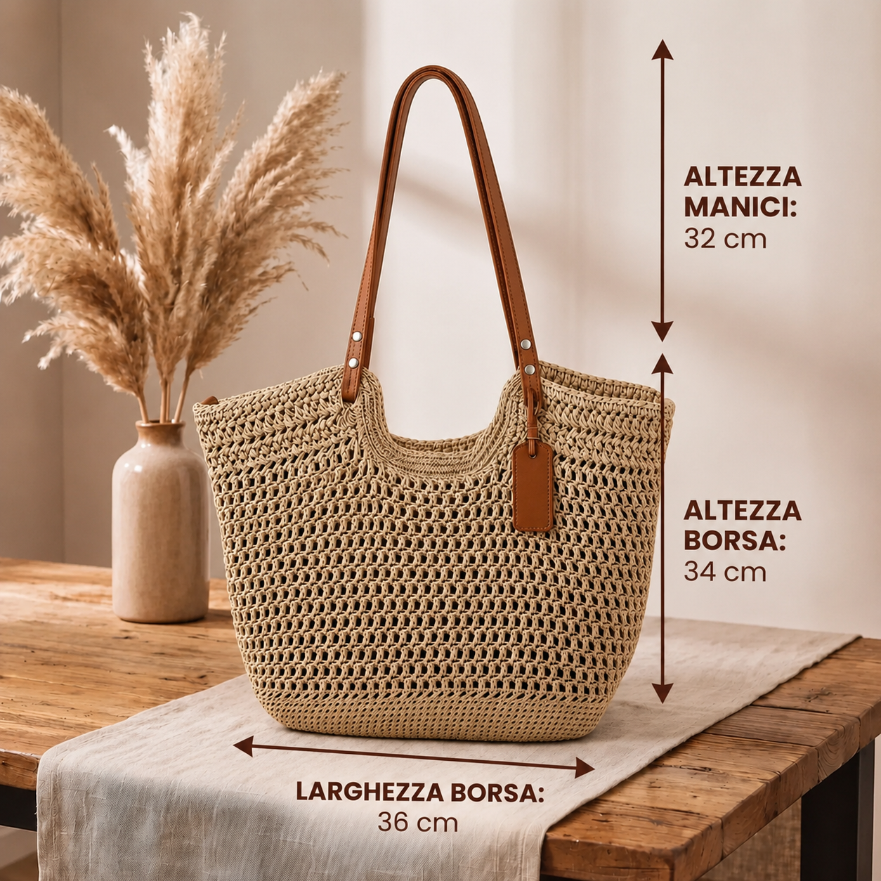 ALINA - BOLSO SHOPPER TEJIDO A CROCHET