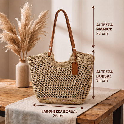 ALINA - BOLSO SHOPPER TEJIDO A CROCHET