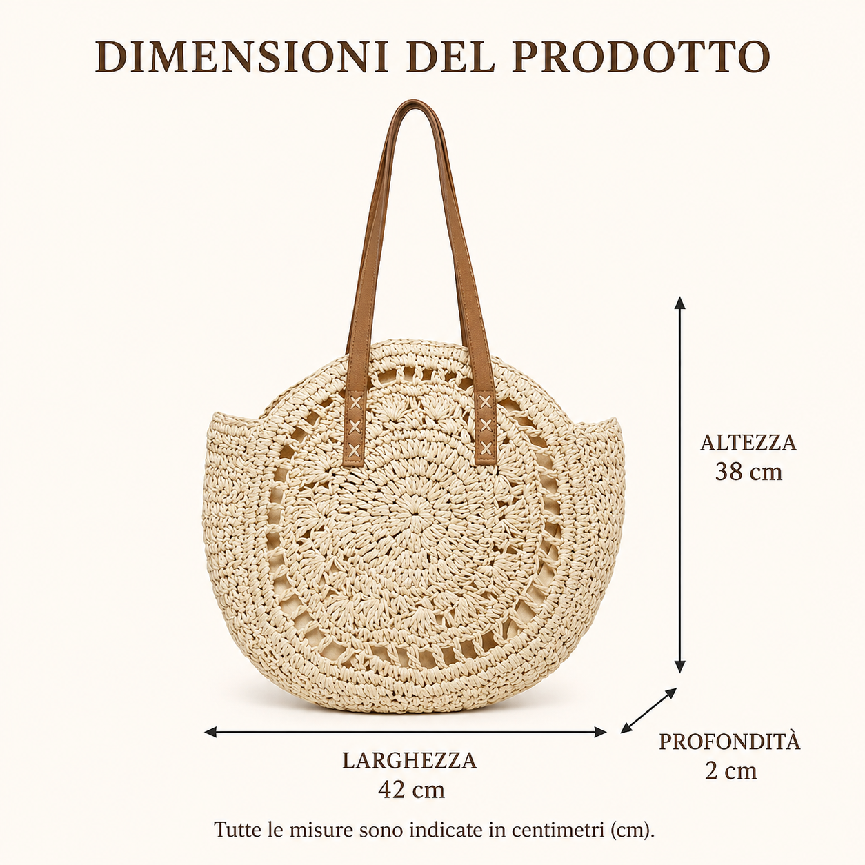LOLA - BOLSO TEJIDO REDONDO CON MOTIVO