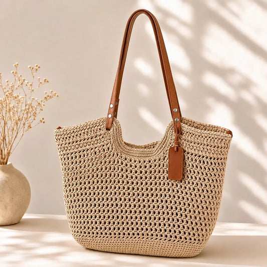 ALINA - BOLSO SHOPPER TEJIDO A CROCHET