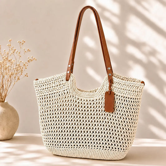 CAMELIA - BOLSO SHOPPER TEJIDO A CROCHET